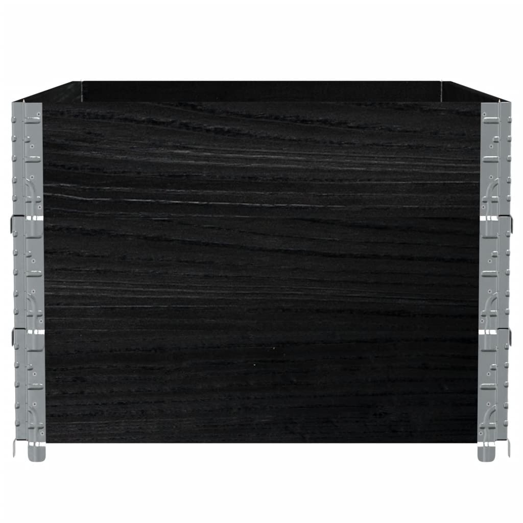 vidaXL Jardinera de madera maciza de pino negra 120x80 cm