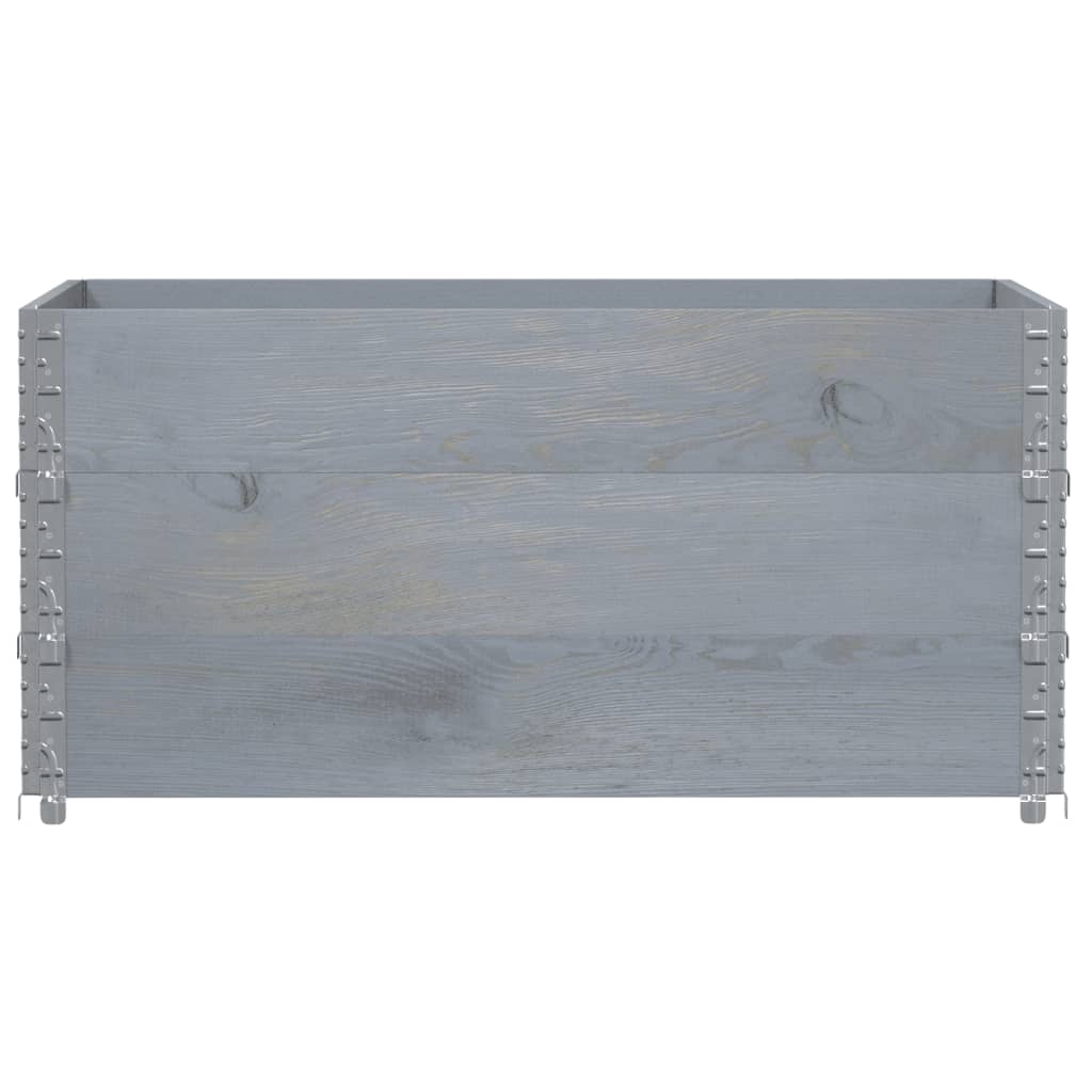 vidaXL Jardinera de madera maciza de pino gris 120x80 cm