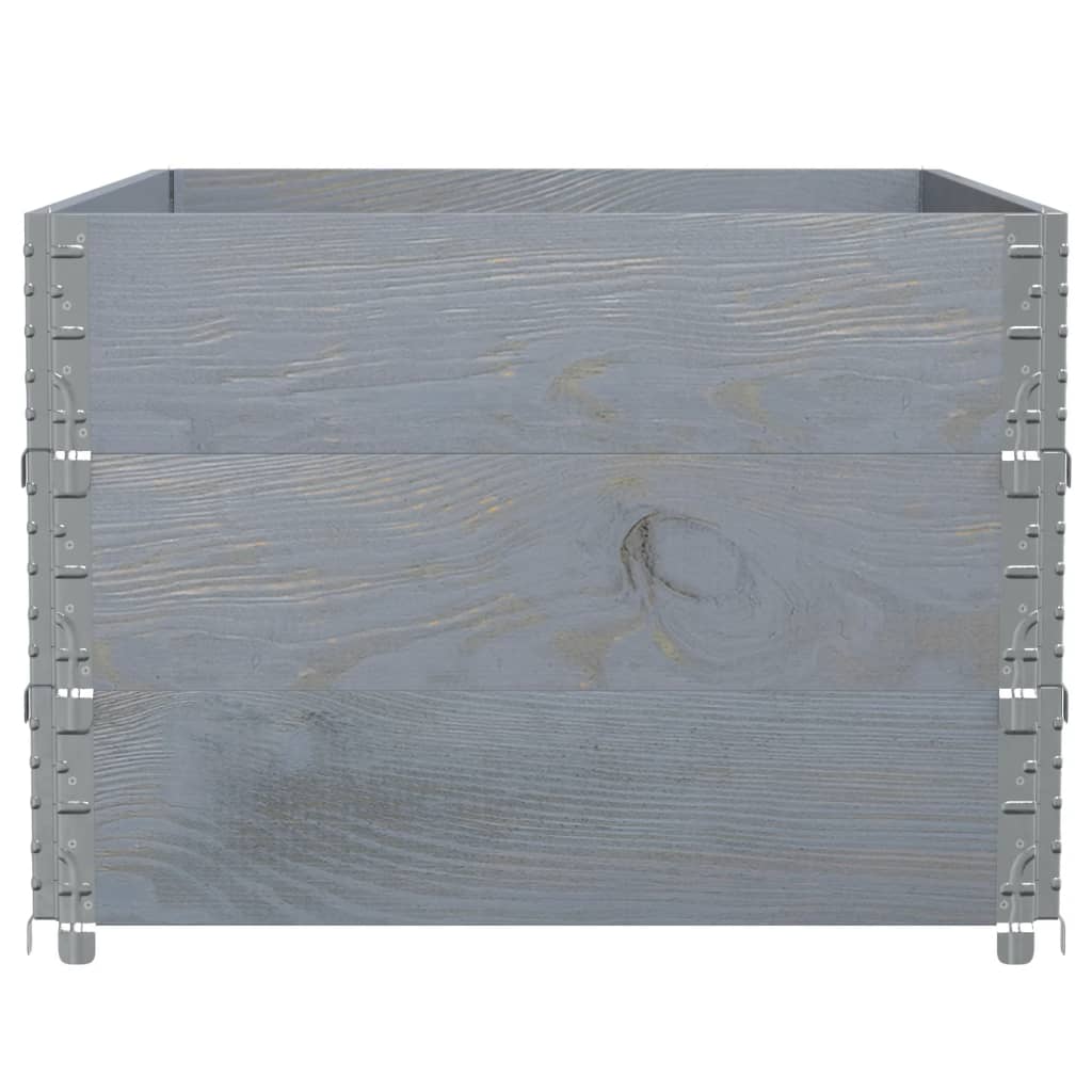 vidaXL Jardinera de madera maciza de pino gris 120x80 cm