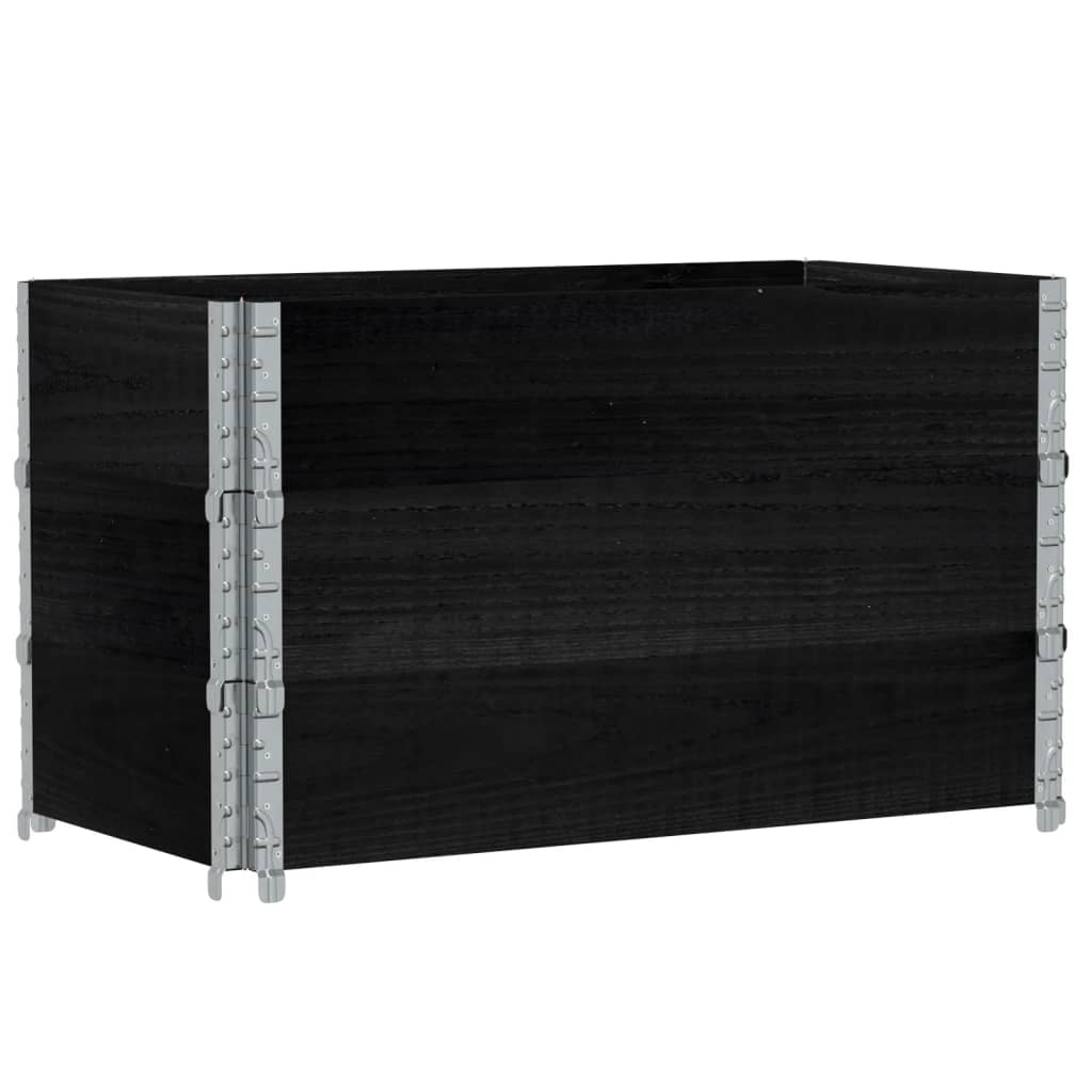 vidaXL Jardinera de madera maciza de pino negro 100x50 cm