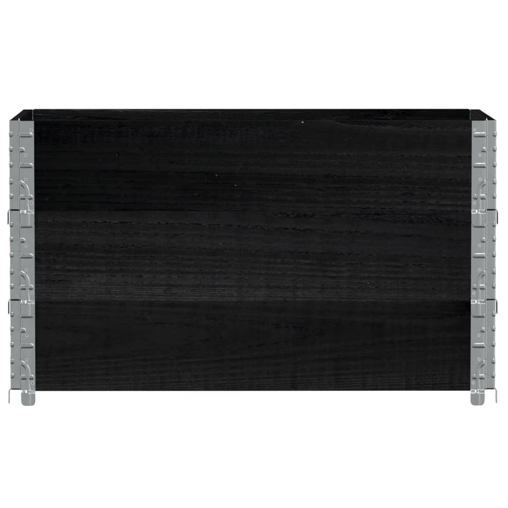 vidaXL Jardinera de madera maciza de pino negro 100x50 cm