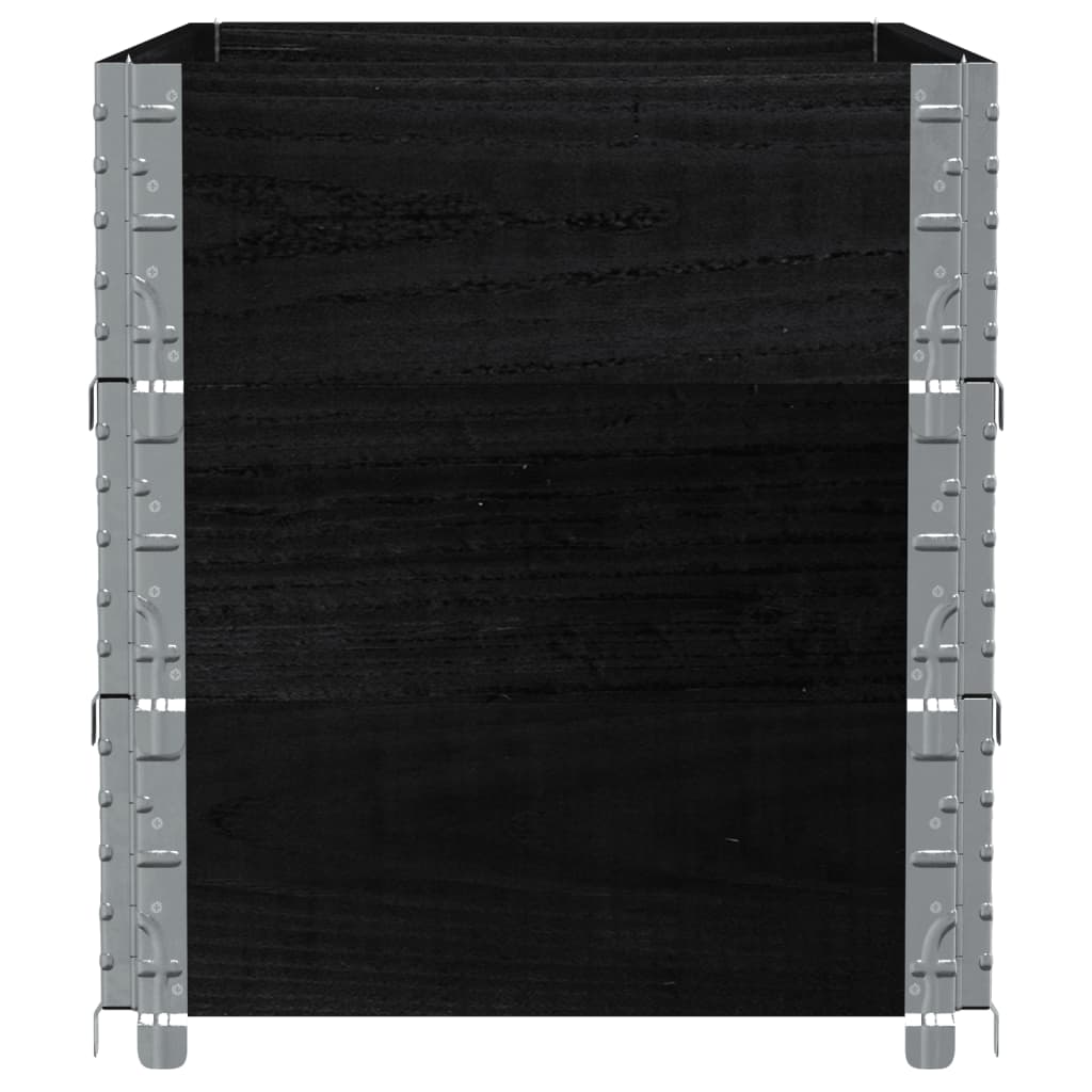 vidaXL Jardinera de madera maciza de pino negro 100x50 cm