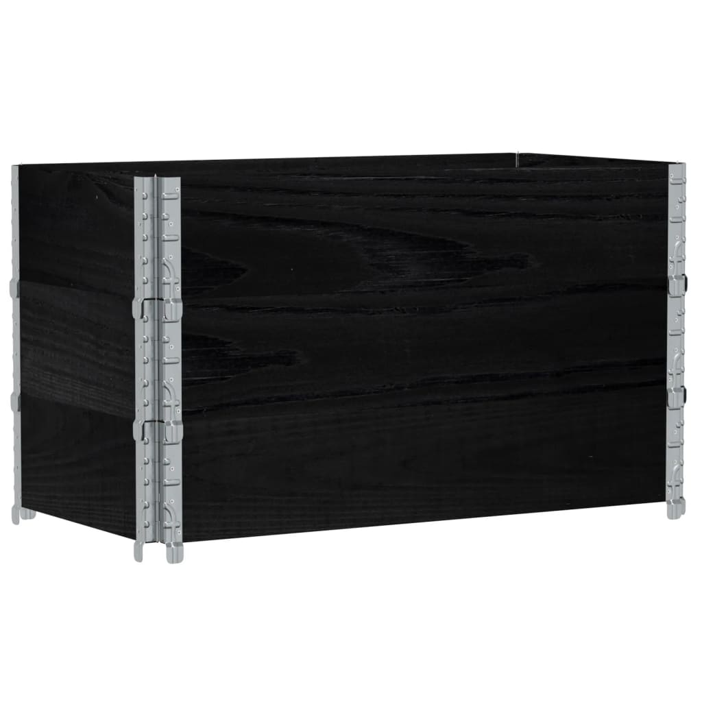 vidaXL Jardinera de madera maciza de pino negro 100x50 cm