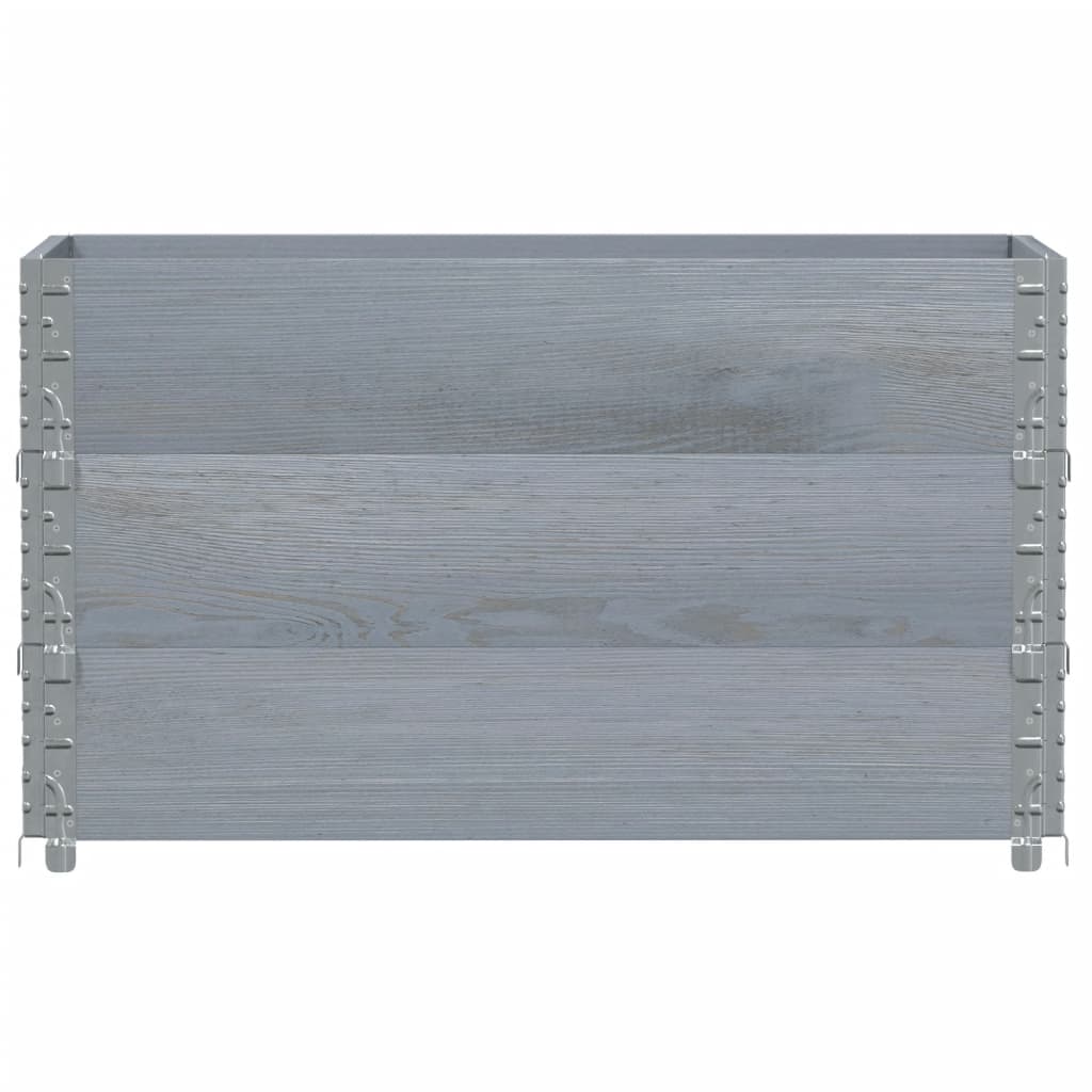 vidaXL Jardinera de madera maciza de pino gris 100x50 cm