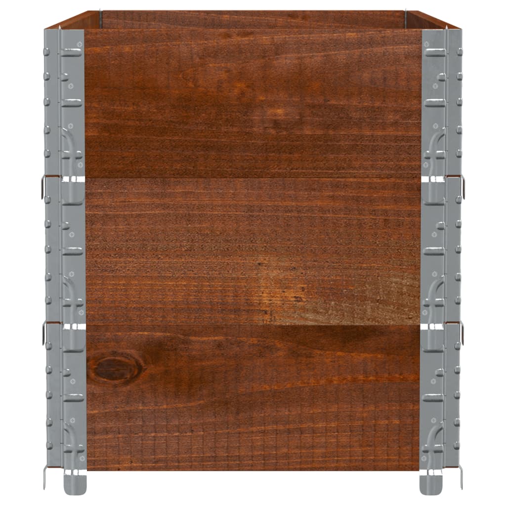 vidaXL Jardinera de madera maciza de pino marrón 100x50 cm