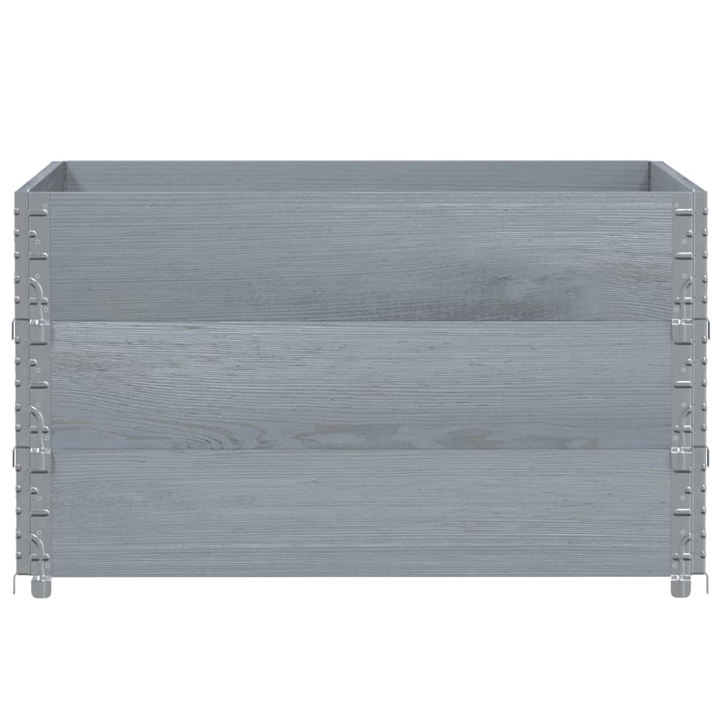 vidaXL Jardinera de madera maciza de pino gris 100x100 cm