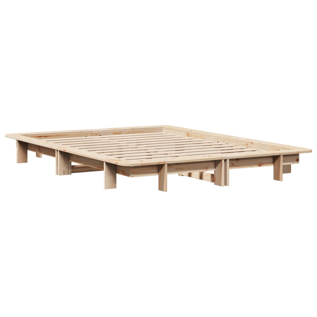 vidaXL Estructura de cama sin colchón madera de pino blanco 150x200 cm