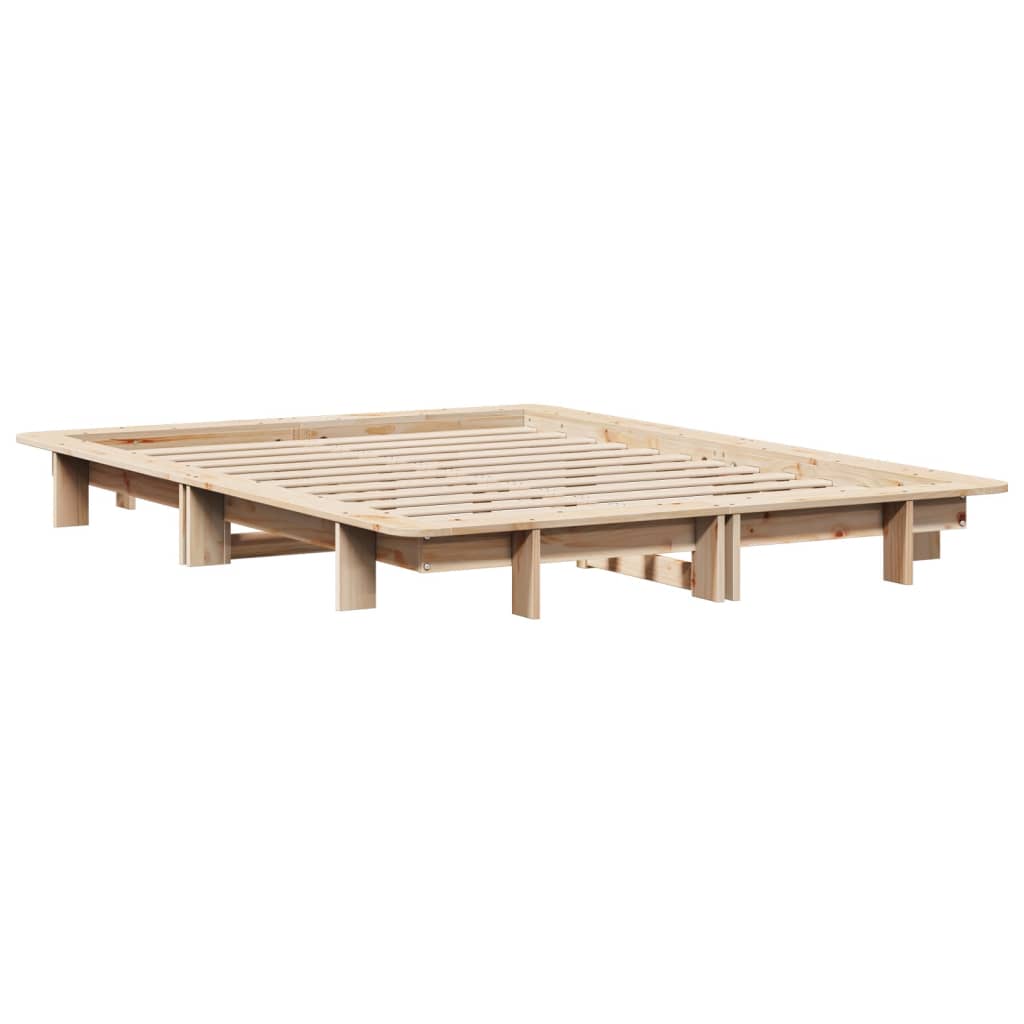 vidaXL Estructura de cama sin colchón madera de pino blanca 140x200 cm