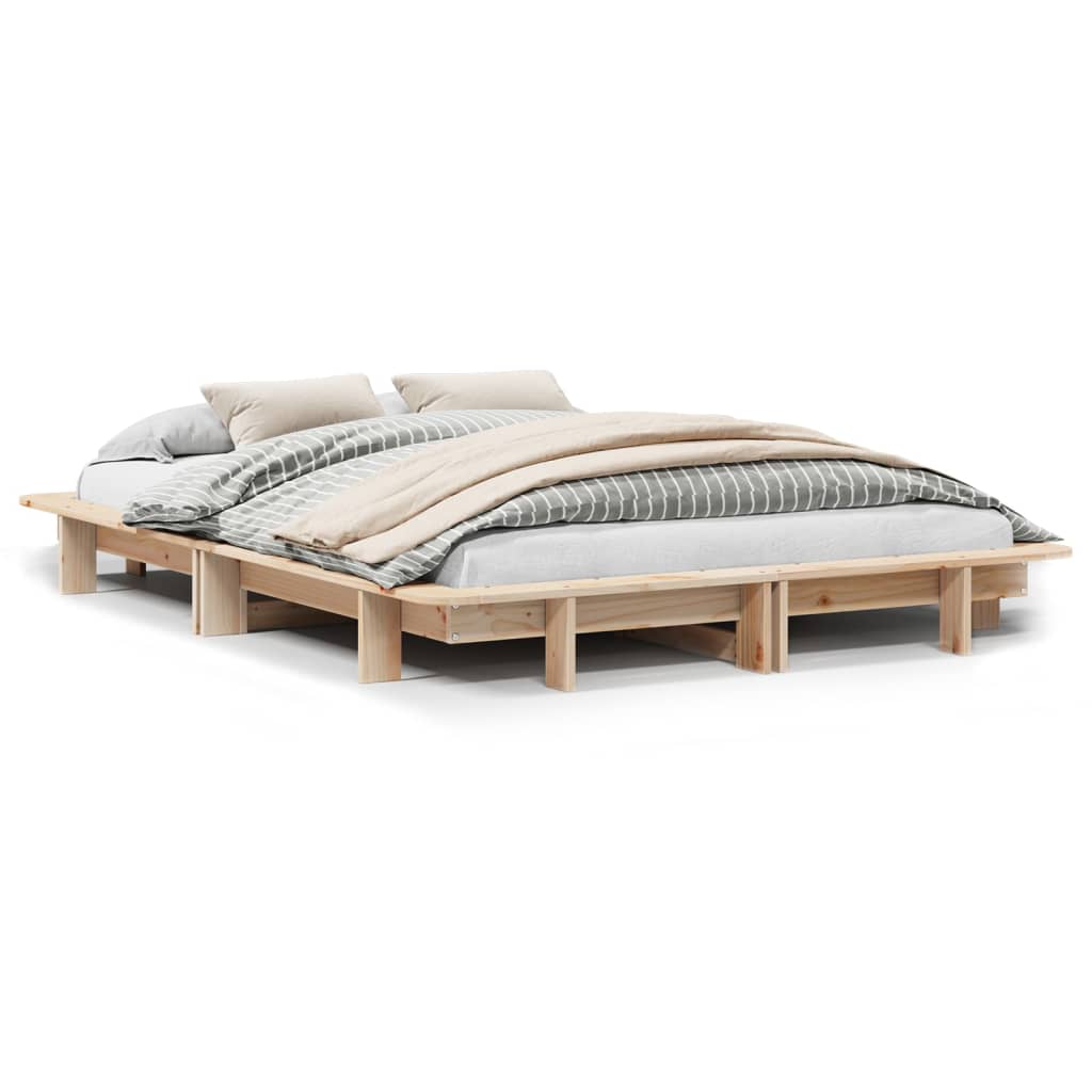 vidaXL Estructura de cama sin colchón madera de pino blanca 140x200 cm