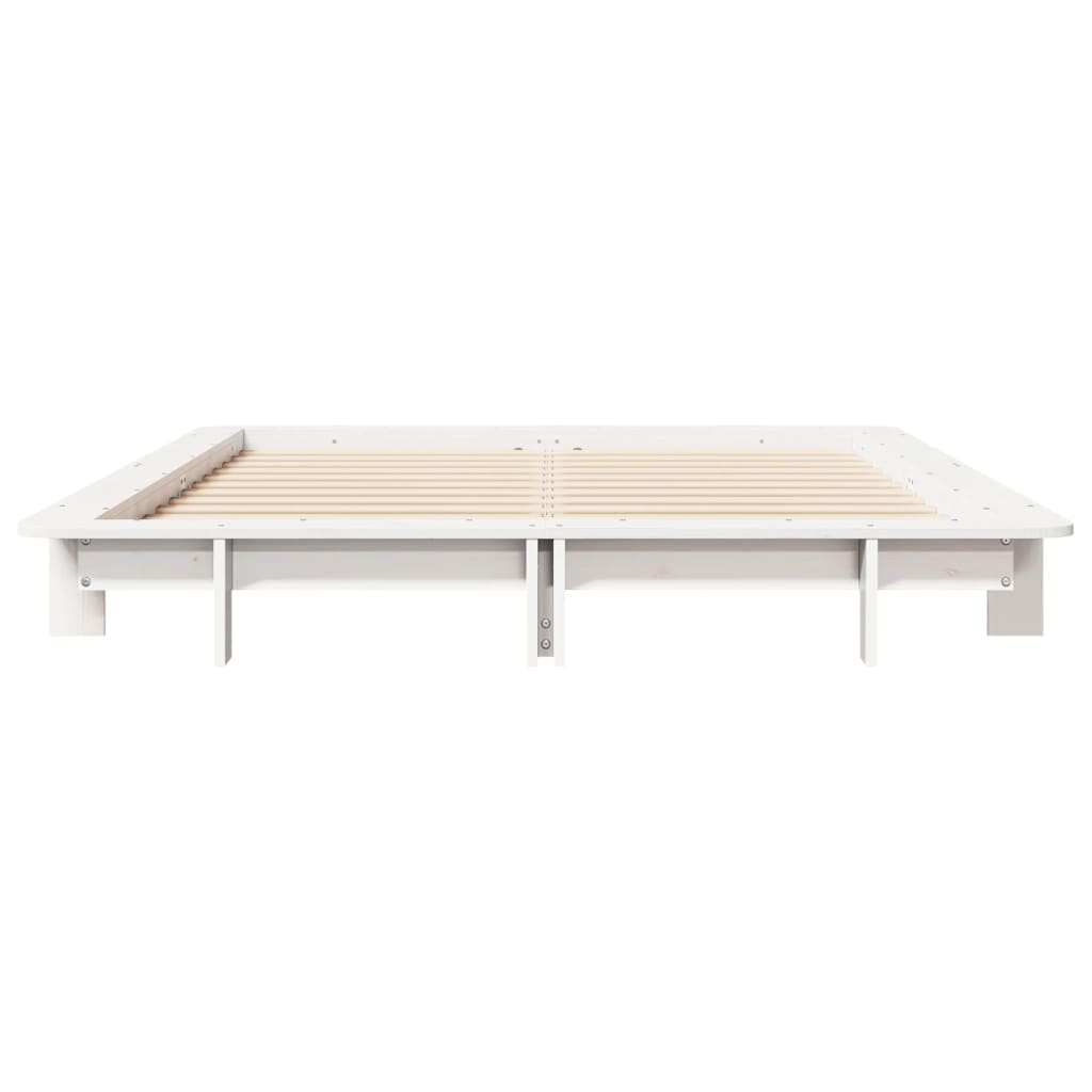 vidaXL Estructura de cama sin colchón madera de pino blanca 140x200 cm