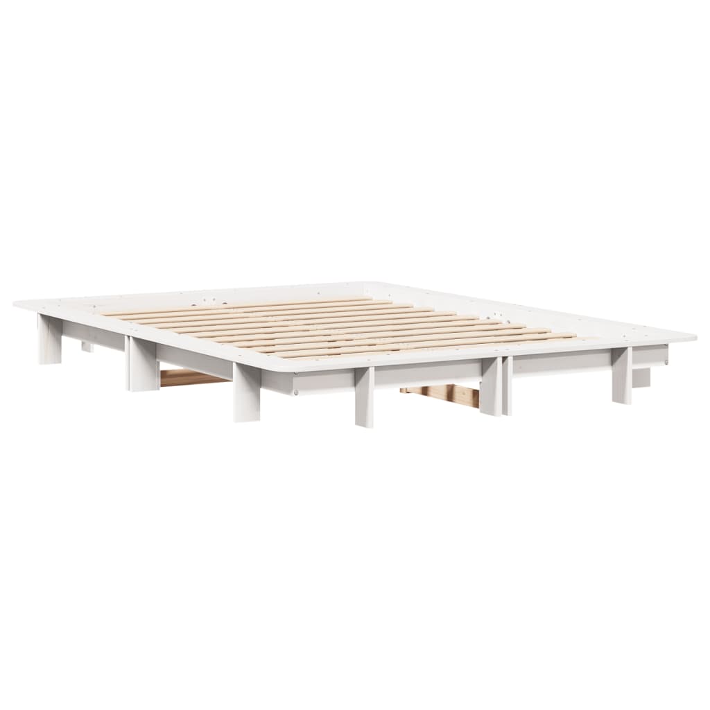 vidaXL Estructura de cama sin colchón madera de pino blanca 140x200 cm