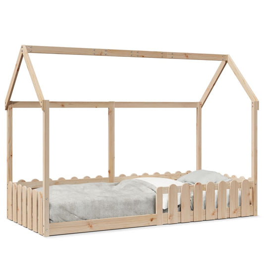 vidaXL Cama con forma de casa para niños madera maciza pino 90x190 cm