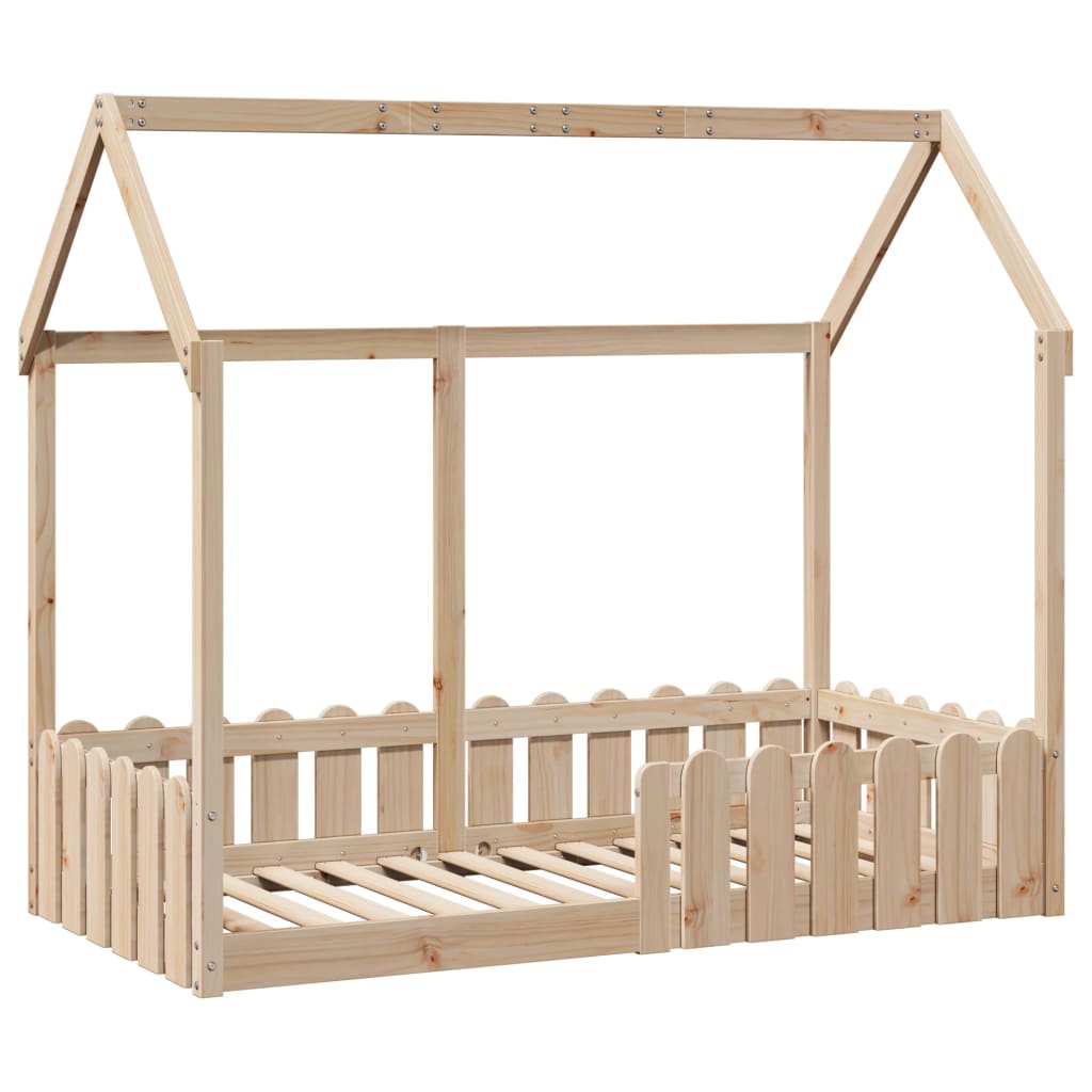 vidaXL Cama con forma de casa para niños madera maciza pino 80x160 cm