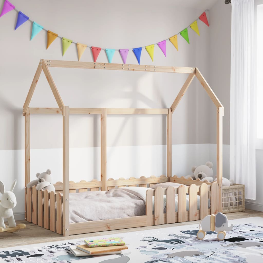 vidaXL Cama con forma de casa para niños madera maciza pino 80x160 cm