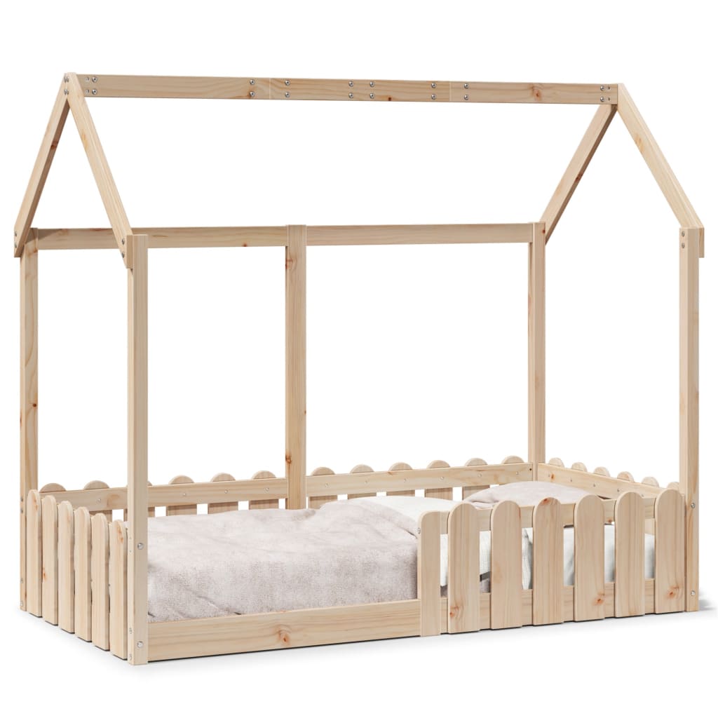 vidaXL Cama con forma de casa para niños madera maciza pino 80x160 cm