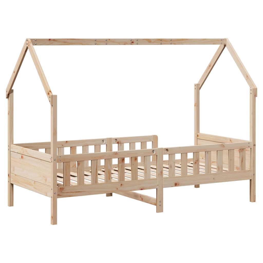 vidaXL Cama con forma de casa para niños madera maciza pino 90x200 cm