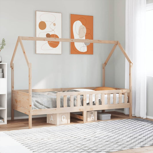 vidaXL Cama con forma de casa de niños madera maciza de pino 80x200 cm