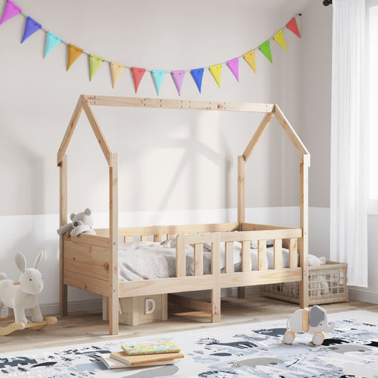 vidaXL Cama con forma de casa para niños madera maciza pino 80x160 cm