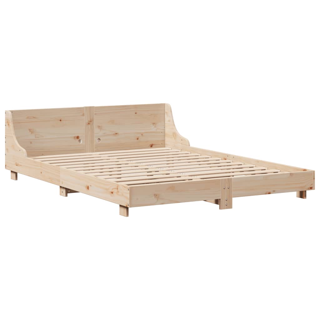 vidaXL Estructura de cama sin colchón madera de pino blanco 150x200 cm