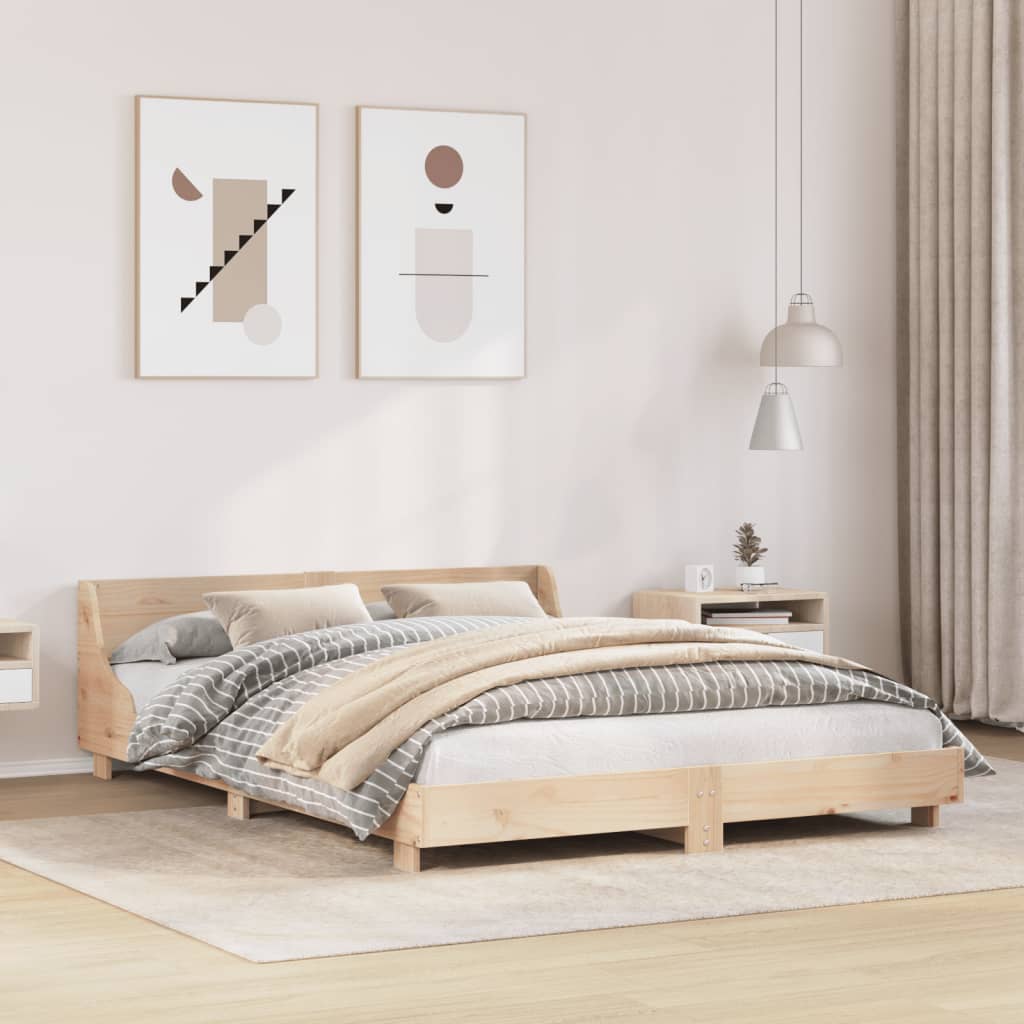 vidaXL Estructura de cama sin colchón madera de pino blanco 150x200 cm