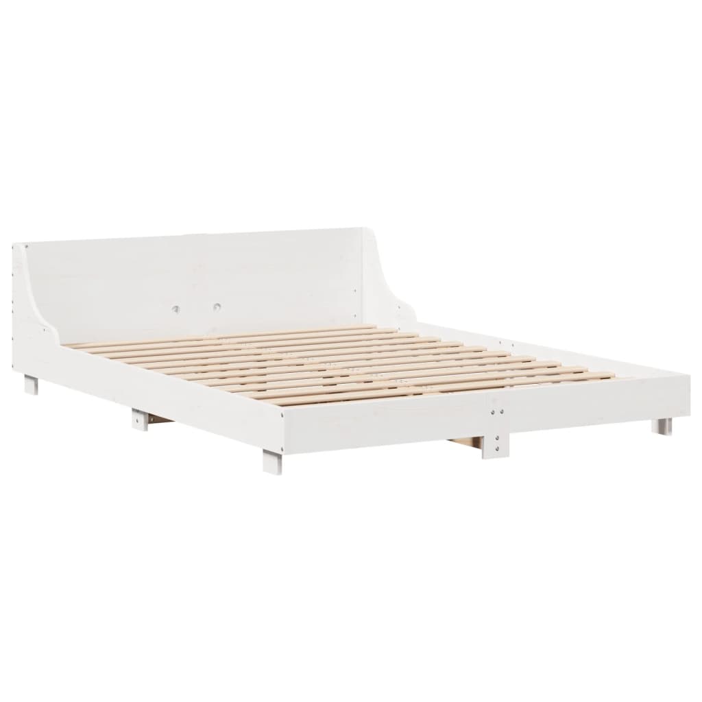 vidaXL Estructura de cama sin colchón madera de pino blanca 140x200 cm