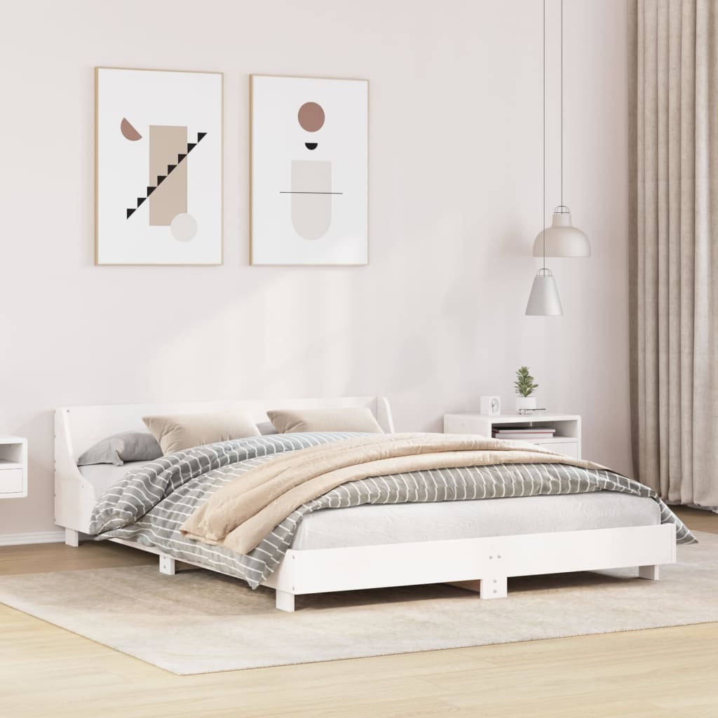 vidaXL Estructura de cama sin colchón madera de pino blanca 140x200 cm