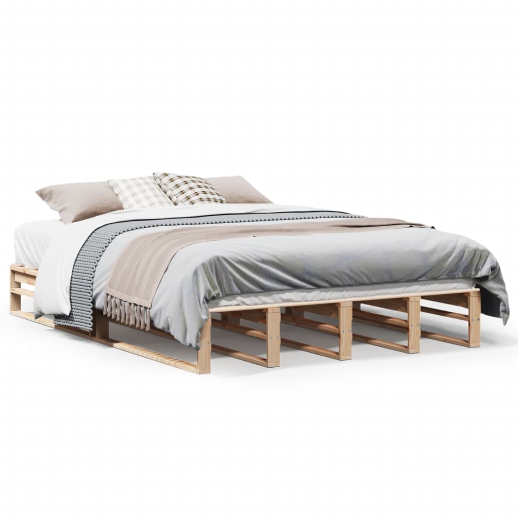 vidaXL Estructura de cama sin colchón madera de pino blanca 140x200 cm