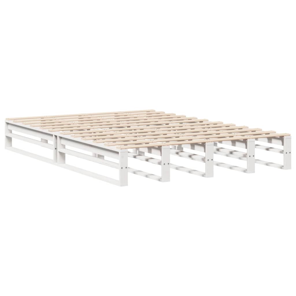 vidaXL Estructura de cama sin colchón madera de pino blanca 140x200 cm