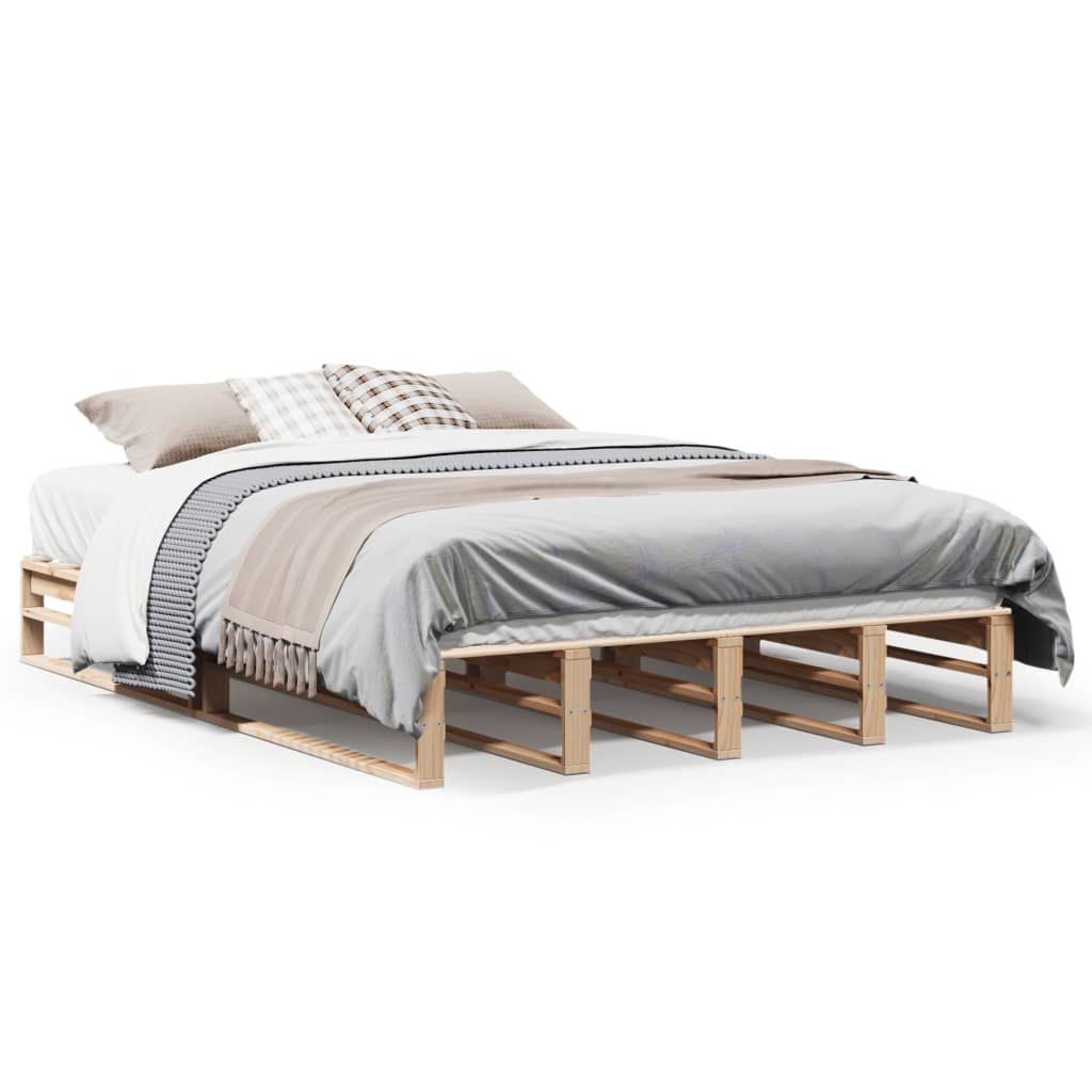 vidaXL Estructura de cama sin colchón madera de pino blanco 150x200 cm