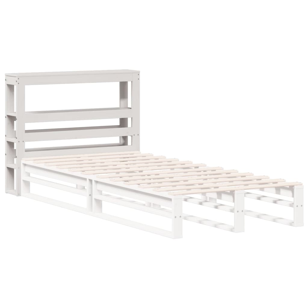 vidaXL Cabecero de cama con estantes madera maciza pino blanco 100 cm