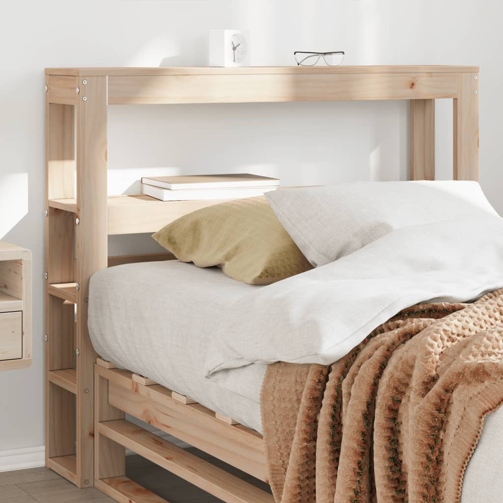 vidaXL Cabecero de cama con estantes madera maciza de pino 90 cm