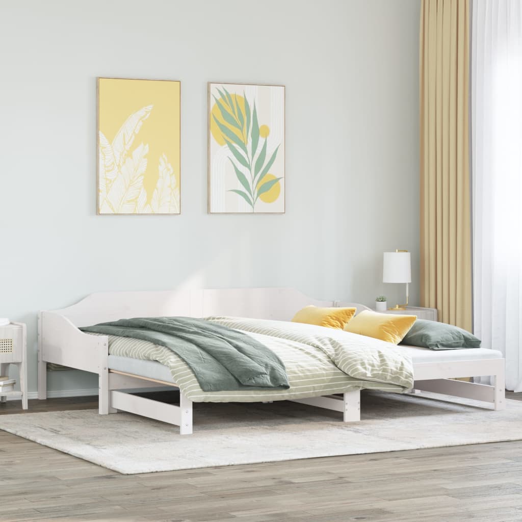 vidaXL Sofá cama nido madera maciza de pino blanco 80x200 cm