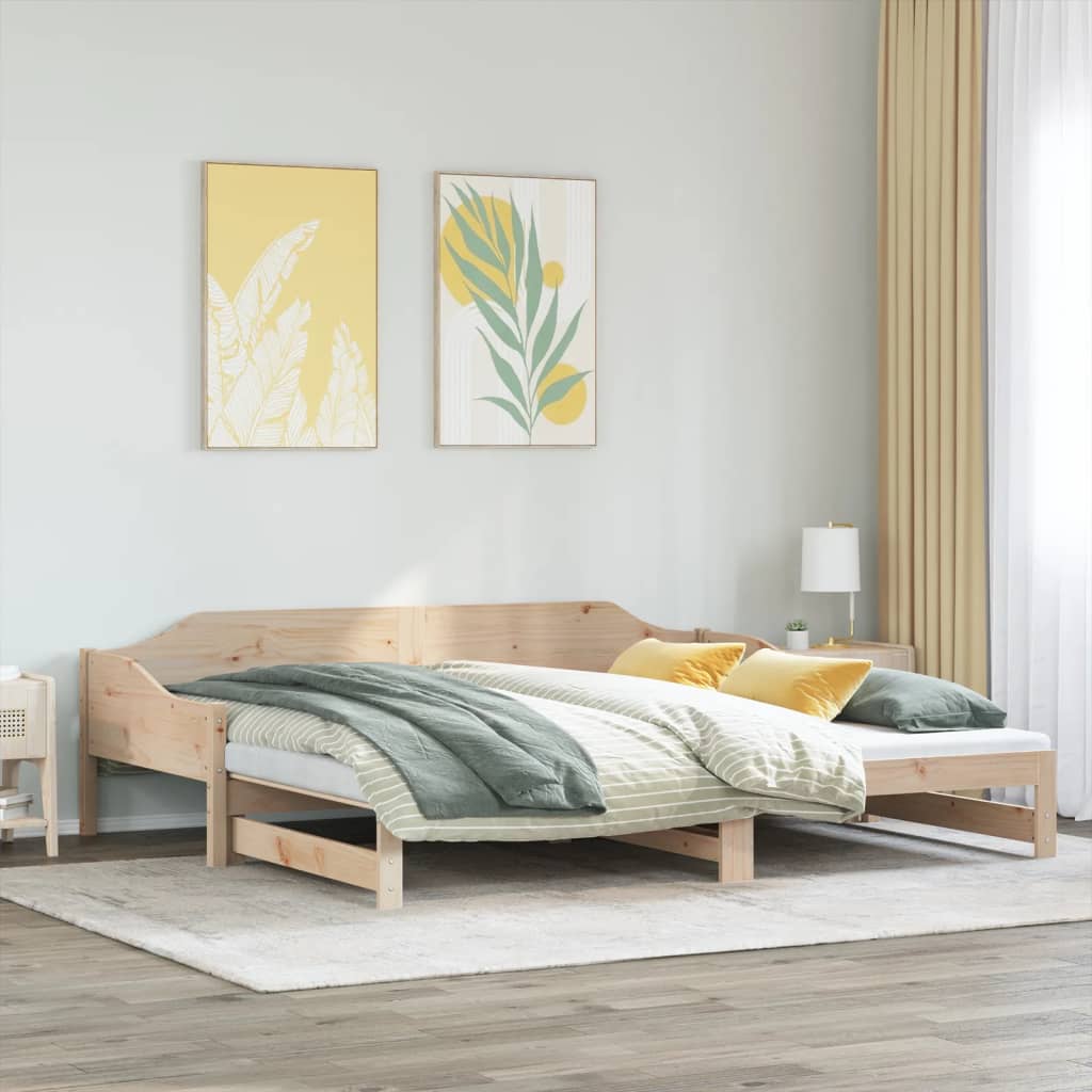 vidaXL Sofá cama nido madera maciza de pino 90x200 cm