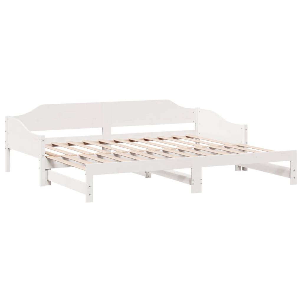 vidaXL Sofá cama nido madera maciza de pino blanco 90x200 cm