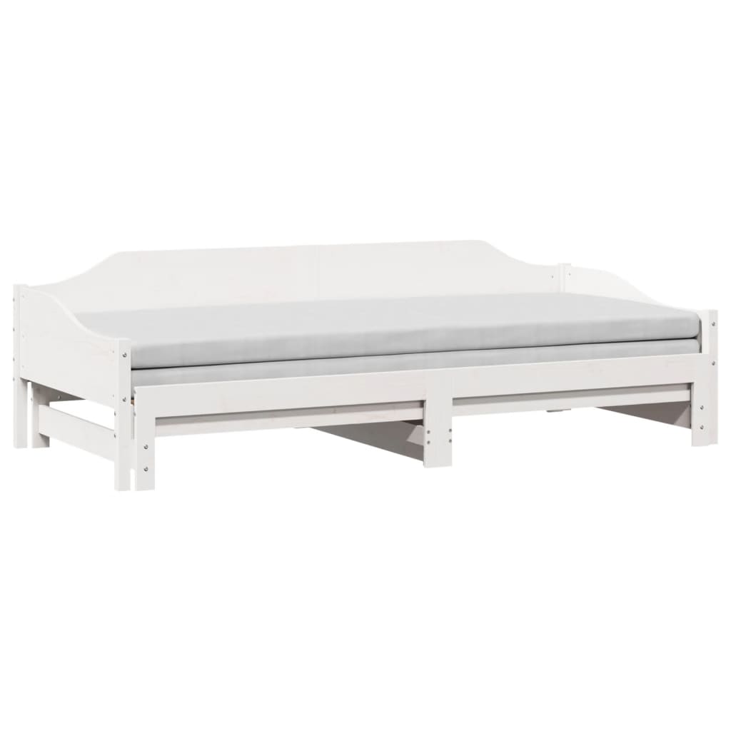 vidaXL Sofá cama nido sin colchón madera maciza blanco 90x190 cm