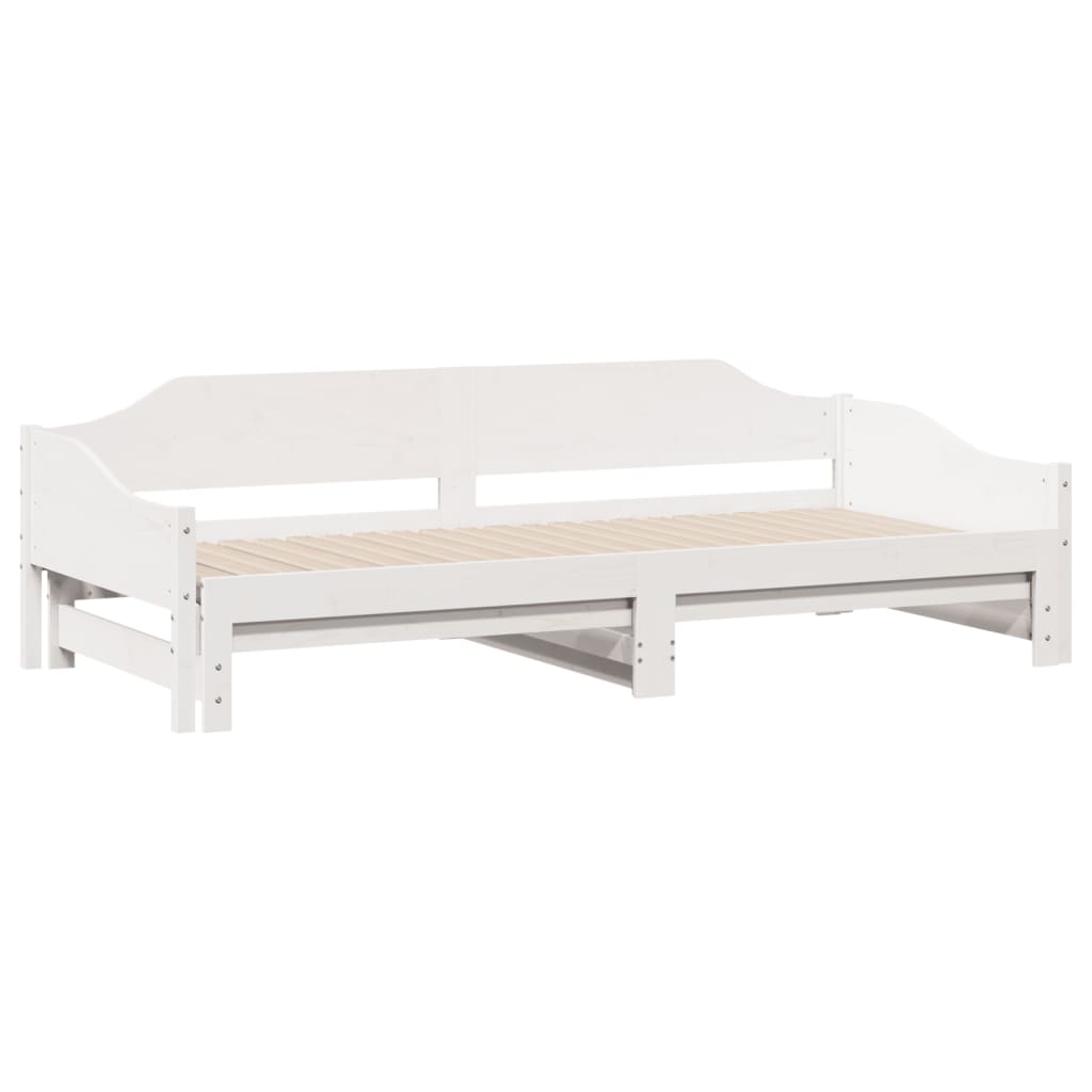 vidaXL Sofá cama nido sin colchón madera maciza blanco 90x190 cm