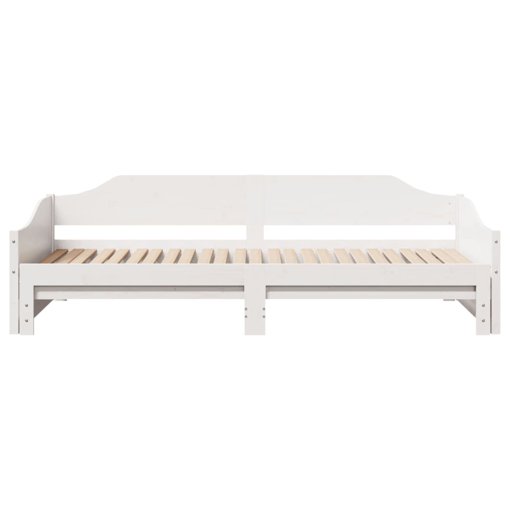 vidaXL Sofá cama nido sin colchón madera maciza blanco 90x190 cm