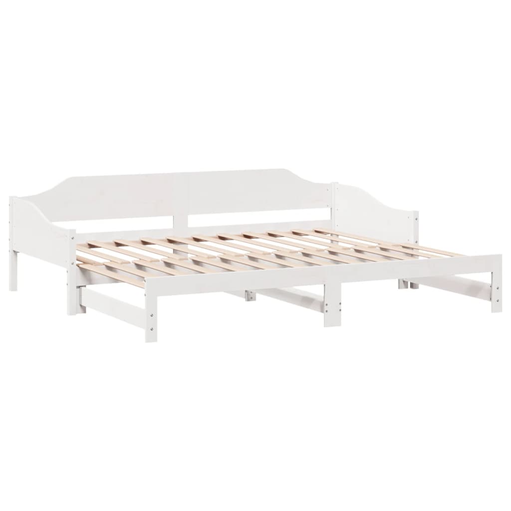 vidaXL Sofá cama nido sin colchón madera maciza blanco 90x190 cm