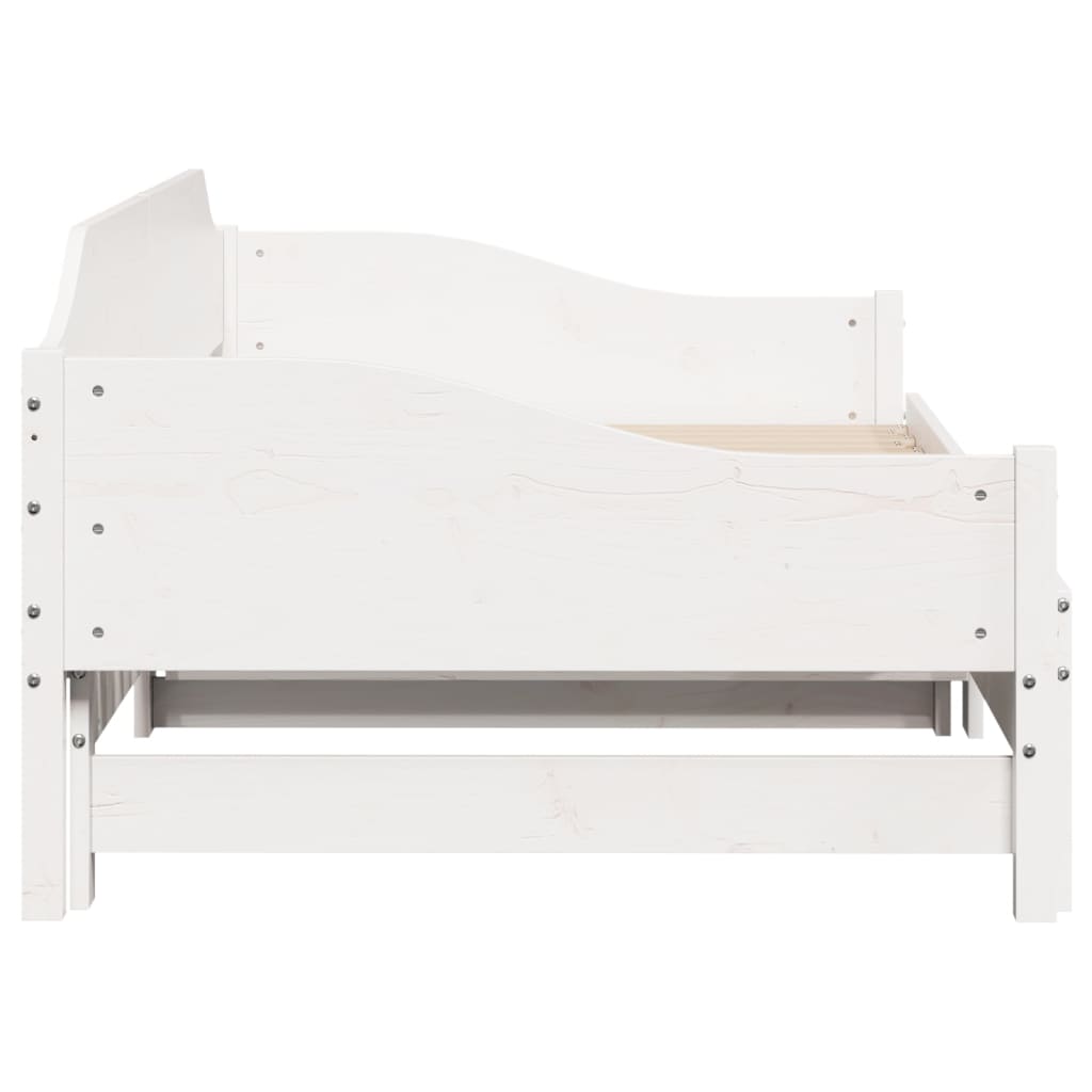 vidaXL Sofá cama nido sin colchón madera maciza blanco 90x190 cm