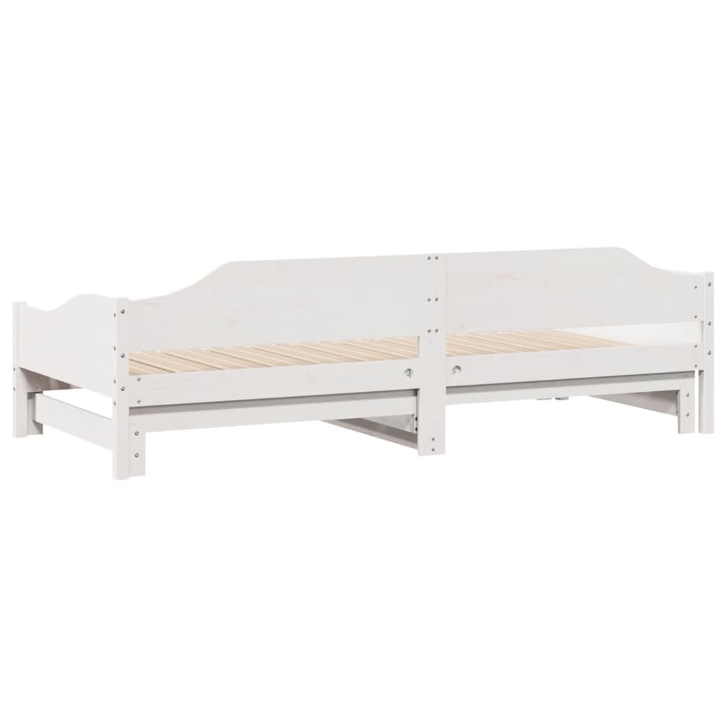 vidaXL Sofá cama nido sin colchón madera maciza blanco 90x190 cm