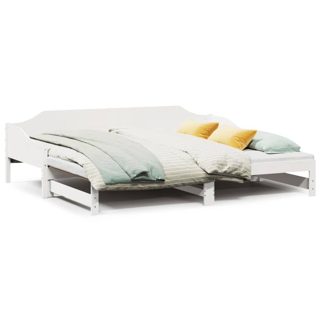 vidaXL Sofá cama nido sin colchón madera maciza blanco 90x190 cm