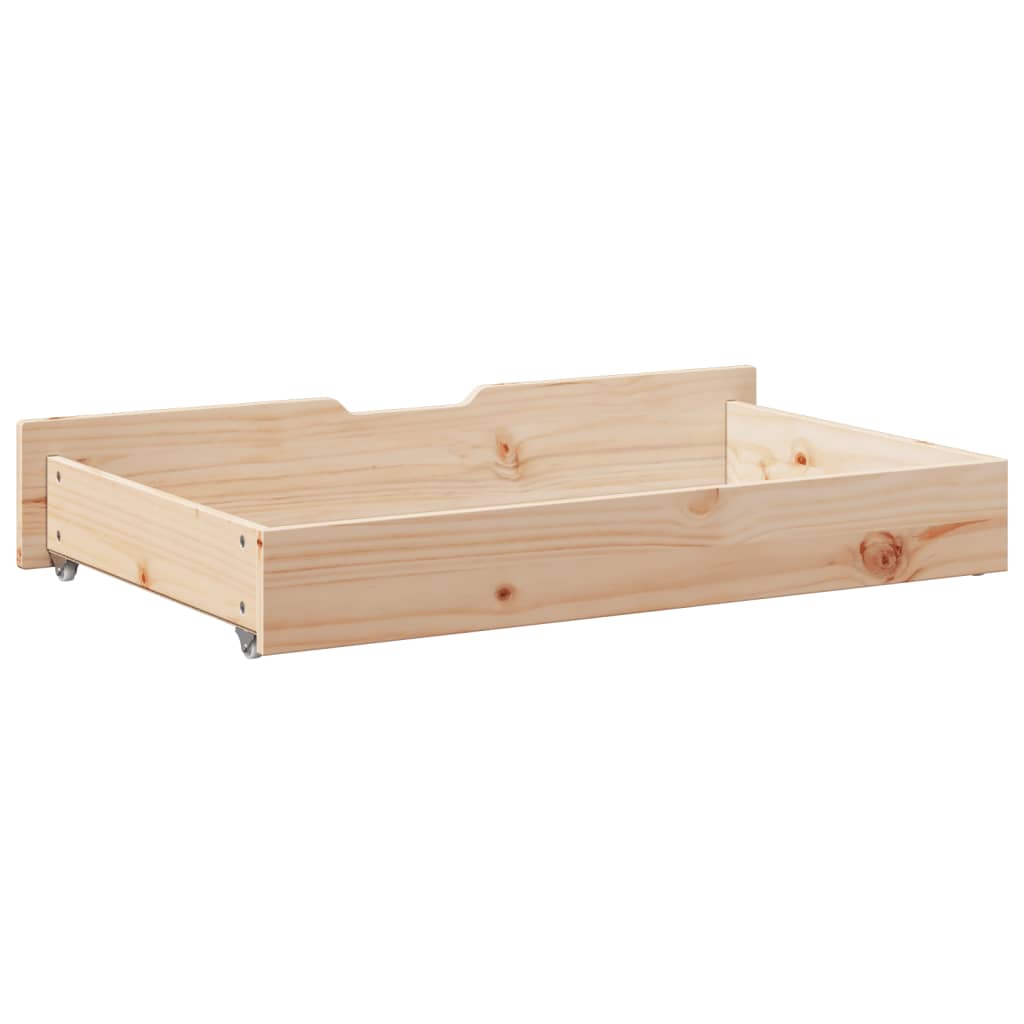 vidaXL Cajones debajo de cama con ruedas 2 uds madera maciza de pino