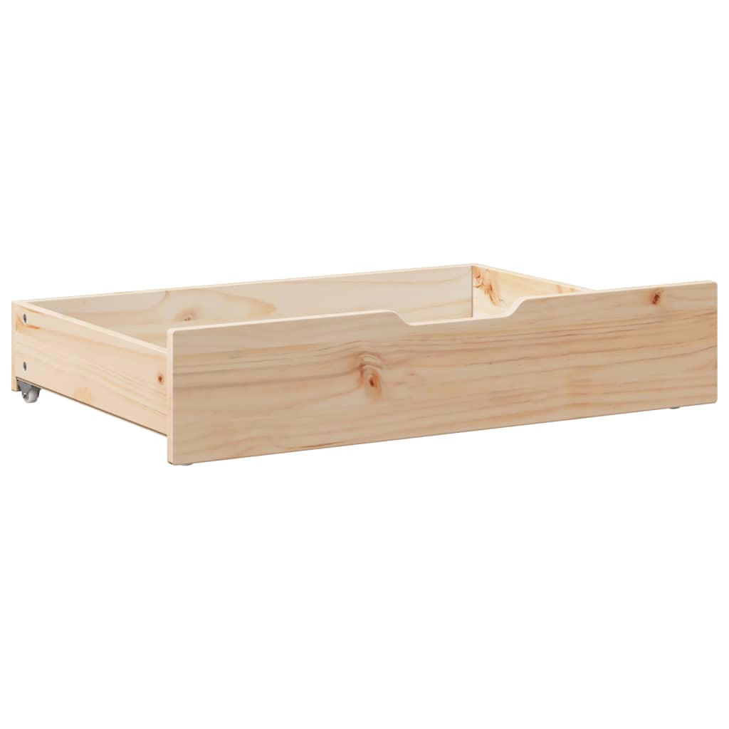 vidaXL Cajones debajo de cama con ruedas 2 uds madera maciza de pino