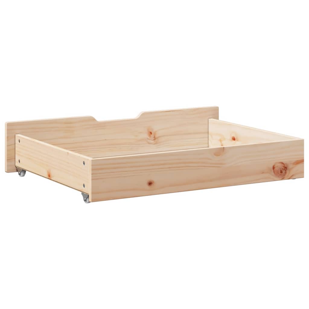 vidaXL Cajones debajo de cama con ruedas 2 uds madera maciza de pino