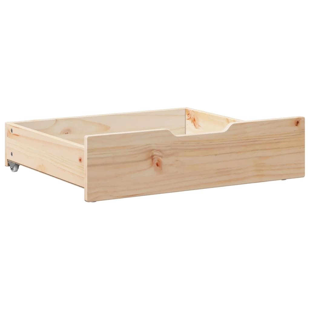 vidaXL Cajones debajo de cama con ruedas 2 uds madera maciza de pino