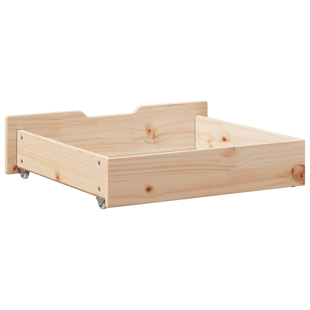 vidaXL Cajones debajo de cama con ruedas 2 uds madera maciza de pino