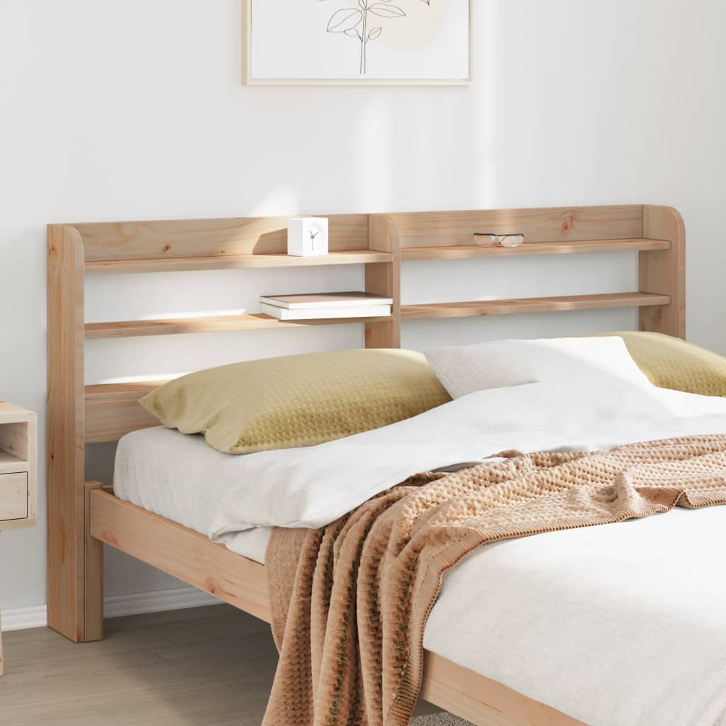 vidaXL Cabecero de cama con estantes madera maciza de pino 120 cm