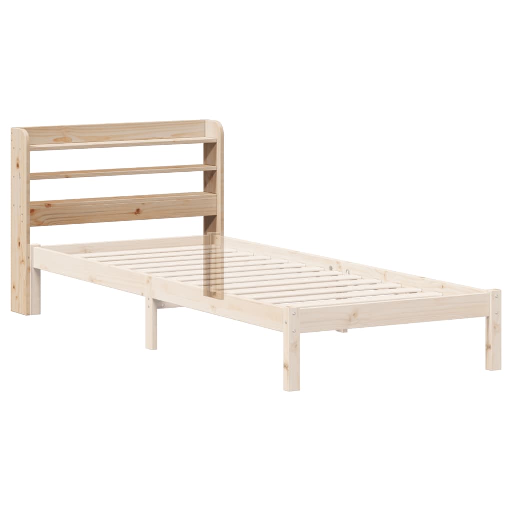 vidaXL Cabecero de cama con estantes madera maciza de pino 90 cm