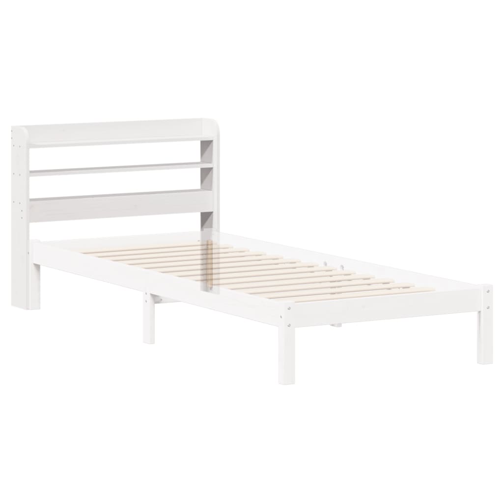 vidaXL Cabecero de cama con estantes madera maciza pino blanco 90 cm