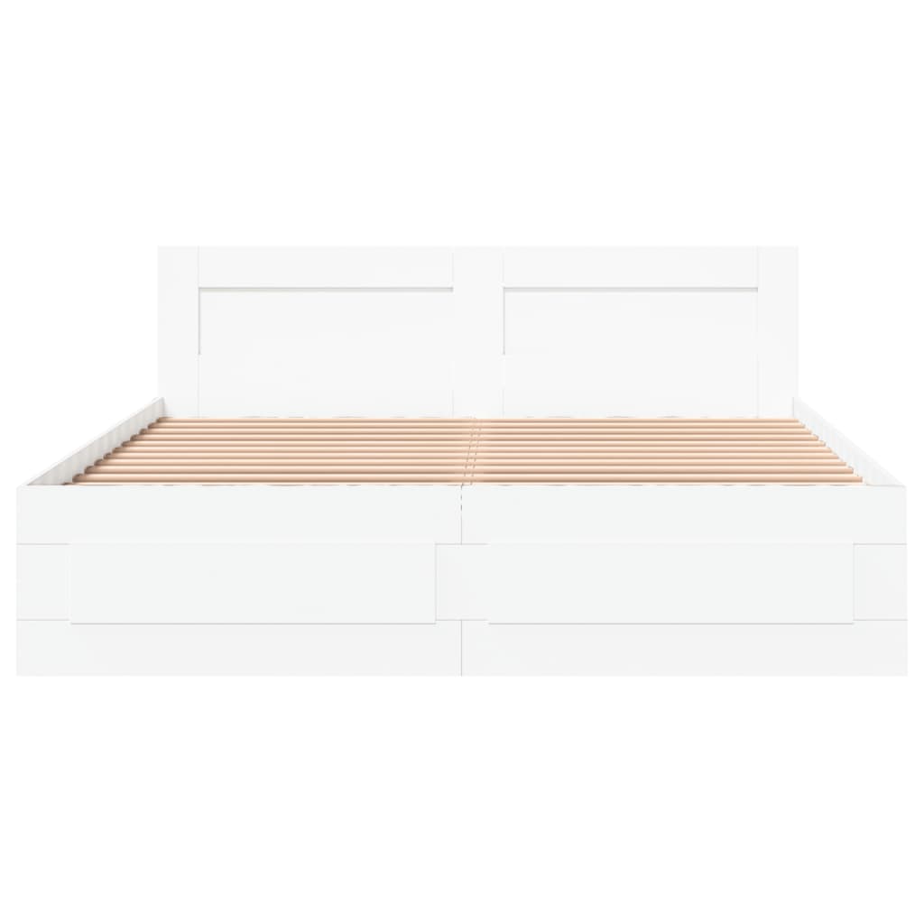 vidaXL Estructura cama con cabecero madera ingeniería blanco 150x200cm